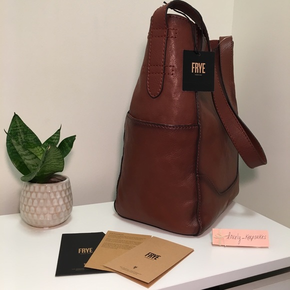 Frye Leather Side Pocket Hobo Cognac Bag - Picture 2 of 7